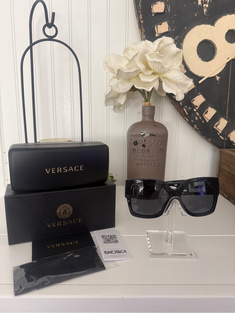 Versace Women’s Black Oversized Square Sunglasses OVE4402